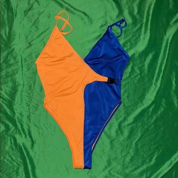 ICON Orange and Blue One-Piece Swimsuit size Medium - Picture 1 of 5